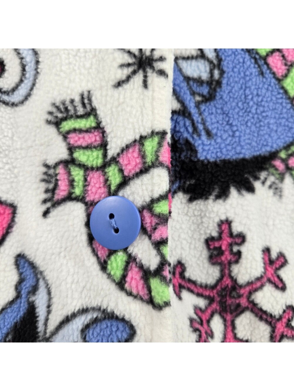 Disney Eeyore Pajama Top Womens XL 16/18 Fleece Button Front Winter Sleepwear - Picture 6 of 9